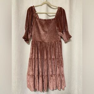 Baltic Born NWT Bliss Smocked Velvet Mini Dress